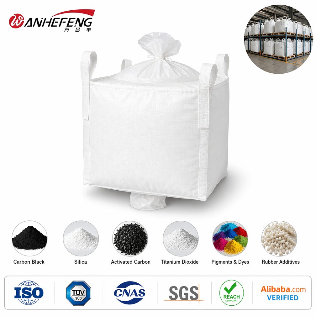 Reusable Heavy Duty FIBC Bag 90x90x60cm Form-Fitted Liner Top Bottom Spout Nylon PE Film 3-Ply Fabric