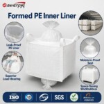 Reusable Heavy Duty FIBC Bag 90x90x60cm Form-Fitted Liner Top Bottom Spout Nylon PE Film 3-Ply Fabric