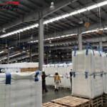 1Ton–1.5Ton SGS Qualified PP Bulk FIBC Baffle Sack, Cross Corner Lifting Belts Reusable Jumbo Container Bag For Chemical Raw Materials